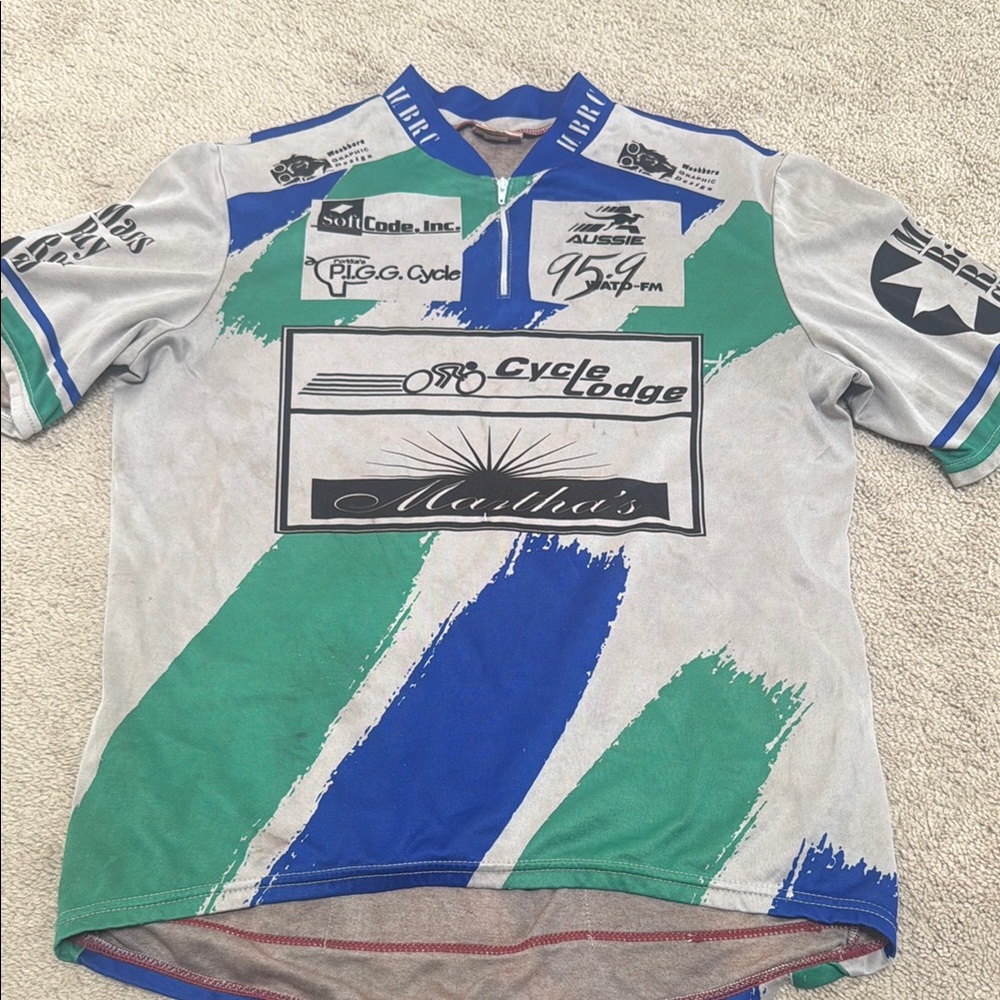 Men's Graphic Cycling Shirt - Green and Gray